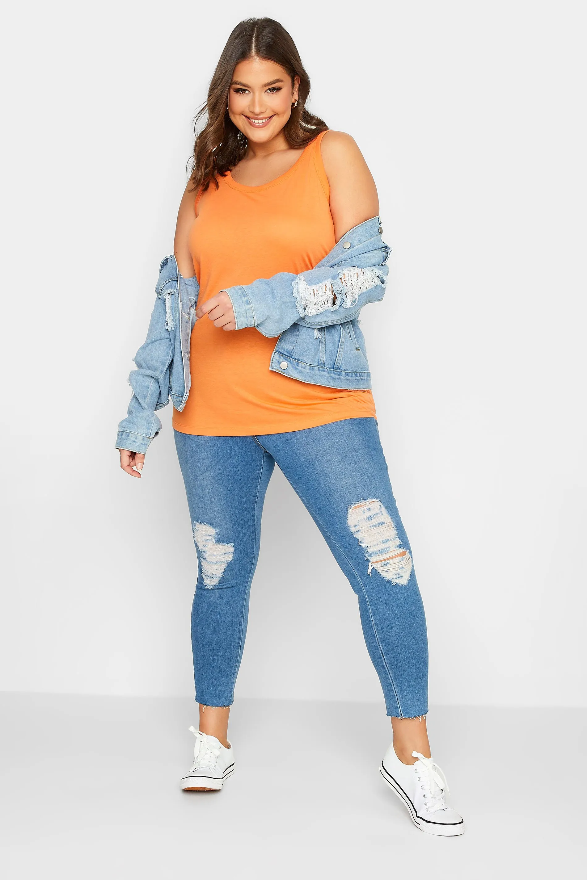 YOURS Curve Orange Basic Vest Top